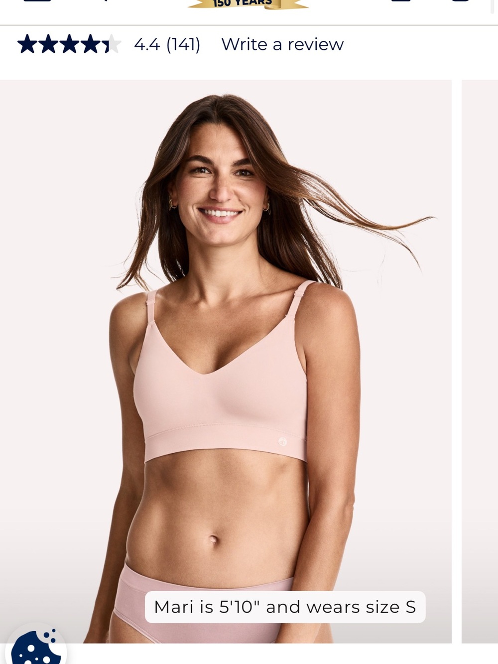 NWOT Jockey Plunging Wireless Seamless Back Smoothing Bra.  Size XL. Almond.